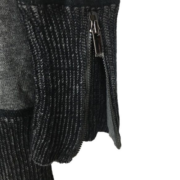 CACHE Sweater Tunic Cowl Off Shoulder Long Sleeve Ribbed Zipper Cuffs Size Large - Picture 9 of 12